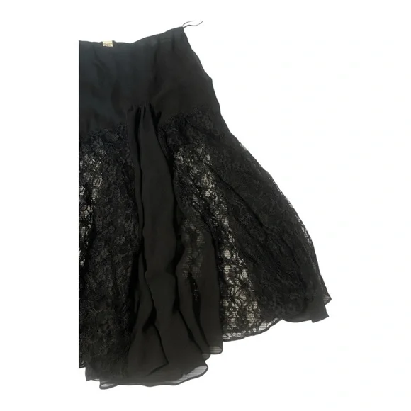 Odille Black Lace Pleated Dark Romantic Whimsigoth Skirt Size 8 RD1 - Picture 3 of 6